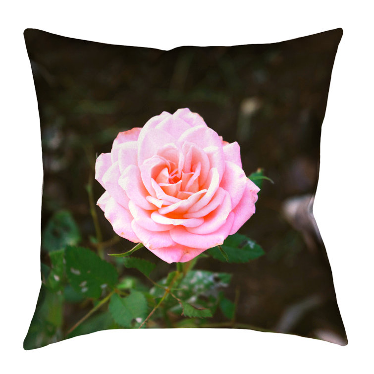 Floral Cotton Reversible Throw Pillow
