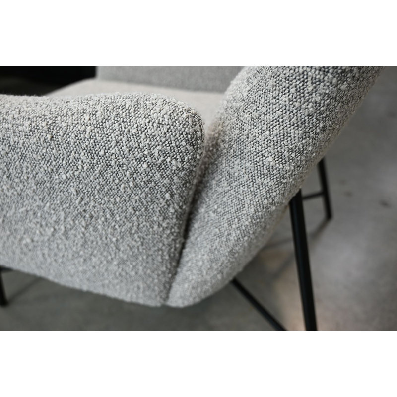 Chaise longue rembourrée Caraway, Tissu Putty Boucle