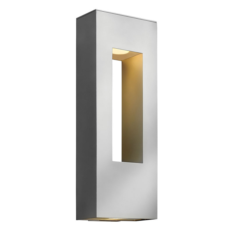 Atlantis 2 Light Outdoor Sconce, 25" H x 9" W, Titanium, LED