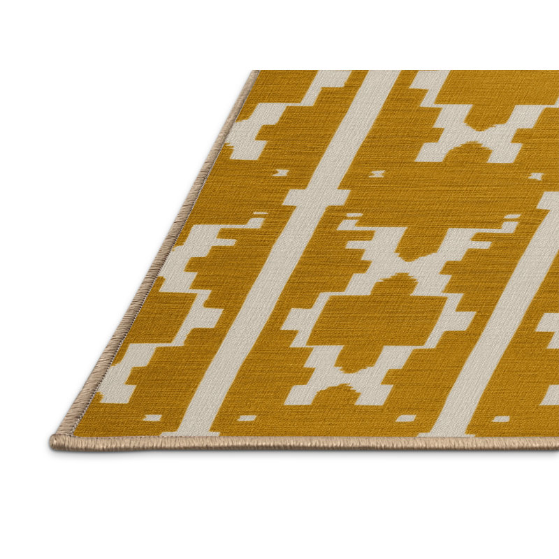 Machine Washable Trellis Brown Area Rug, Square 5'