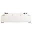 Canapé Muse en tissu performance blanc brume avec (4) coussins décoratifs noirs
