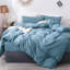 Ensemble de housse de couette légère avec fermeture à glissière 8 attaches 100% coton lavé MooMee-111275693-111990381