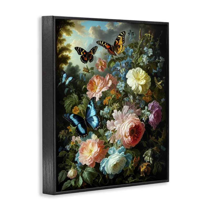 «Blooming Roses & Monarch Butterflies», estampe numérique, conception de Tabz Jones, H 14 po x l 11 po