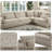 Jonina Beige Chenille Sectional Sofa with Pillows