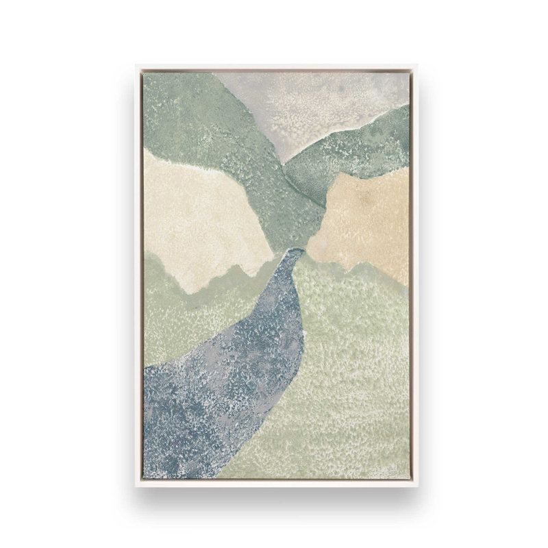 «Continental Divide Blockprint I» par Vanna Lam, reproduction d'art, H 32 po x l 24 po, Blanc