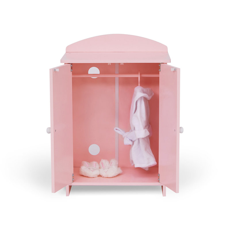 Sophia's 18" Dolls Aurora Princess Pink Double-Door Armoire & Accessory Set with Hanger