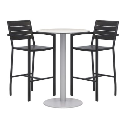 Eveleen Set 36"" L Round Plastic/Acrylic Breakroom Table -  KFI Studios, BR5601-BKBK2-TP30RD-B2200SL-41-D381