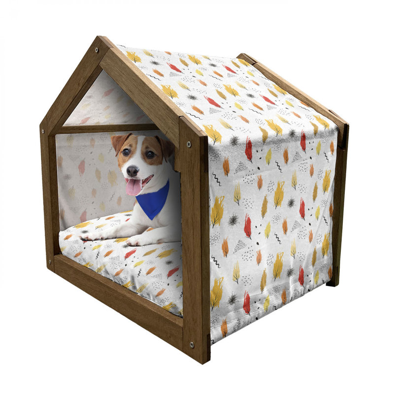 Niche pour chien en bois jaune, H 22,44 po x l 23,62 po x P 17,72 po