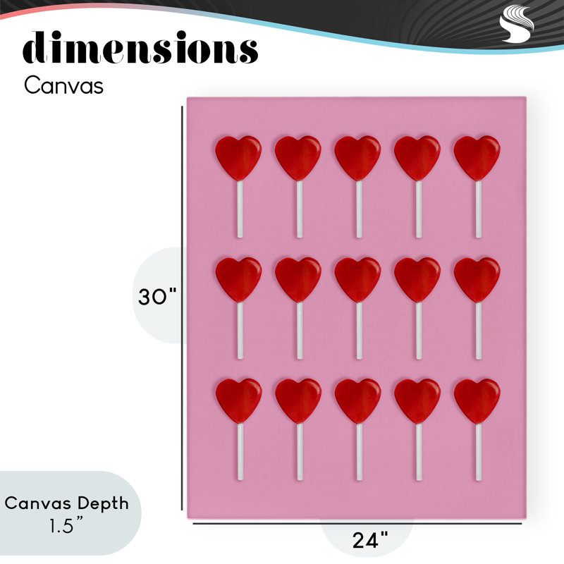 Toile de la collection Heart Lollipops, conception de Lish Creative, H 30 po x l 24 po