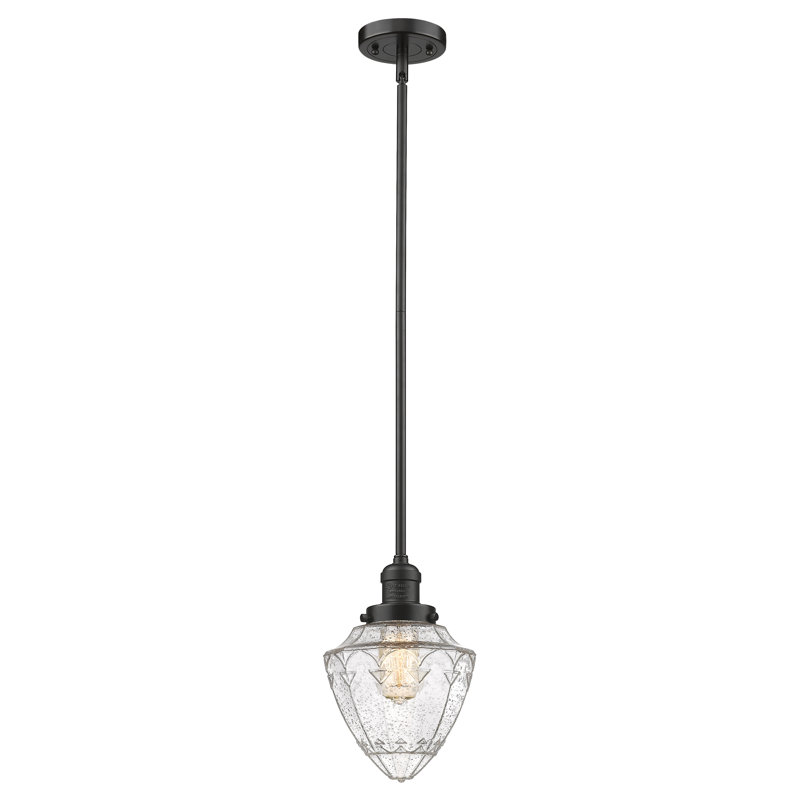 Mini-luminaire suspendu à tige 1 lumière 7 "Franklin Restoration - Balle - ampoule non incluse, Grainé