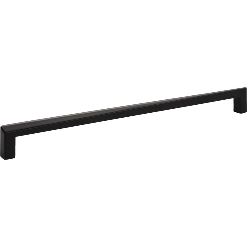 Matte Black 12" Contemporary Bar Pull with Mounting Hardware