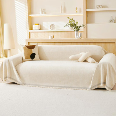 Chenille Box Cushion Sofa Slipcover