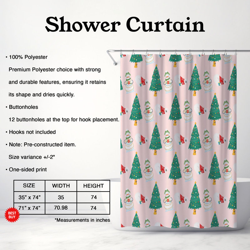 Rideau de douche standard 1 pièce Merry Moments, H 74 po x l 35 po