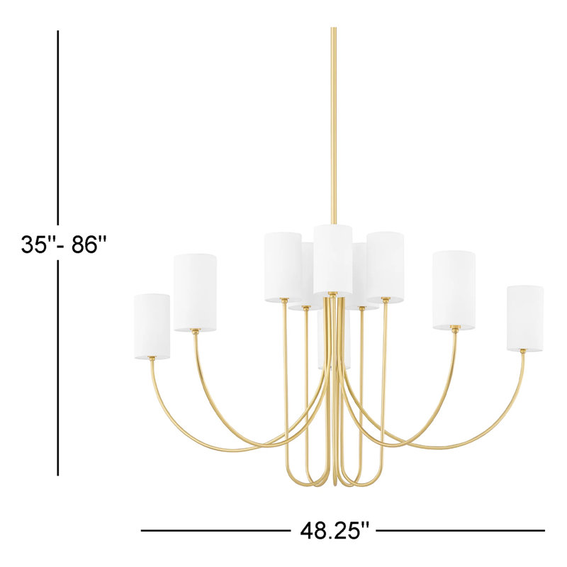 Harlem 10 - Light Chandelier, Aged Brass