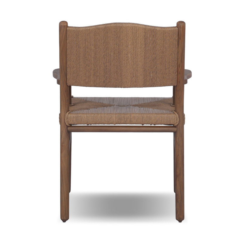 Herrin Outdoor Teak Dining Armchair, Stained Toasted Brown
