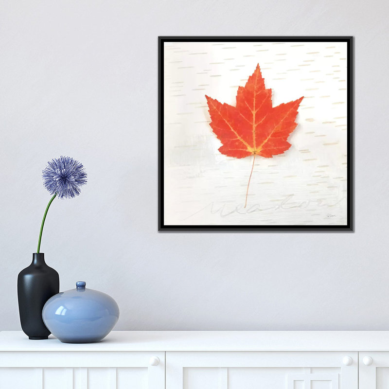 « automne colors i », impression sur toile, H 18 po x l 18 po x P 1,5 po, Toile avec cadre noir, Pas de tapis