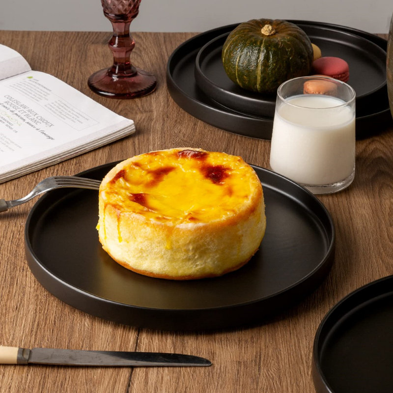Ensemble de 6 assiettes à dîner en céramique 8 pouces Matte Glaze