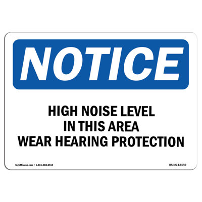 High Noise Level in This Area Wear Hearing Sign