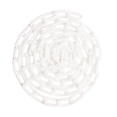 Poids des États-Unis (fabriqué aux États-Unis) Chaîne de sécurité en plastique blanc de 1,5 po x 100 pi avec technologie de protection contre les rayons UV