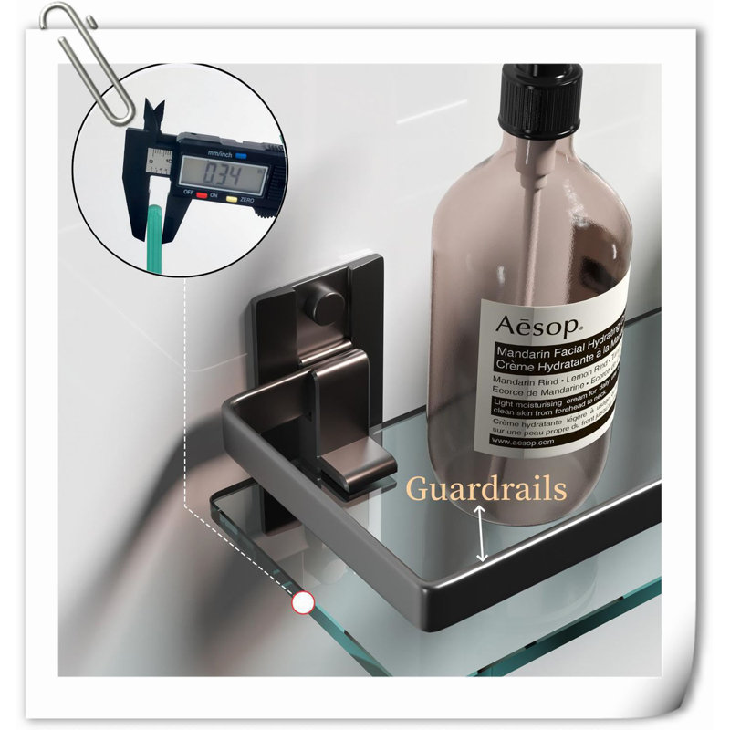 Tablette de douche murale Phaith, Noir