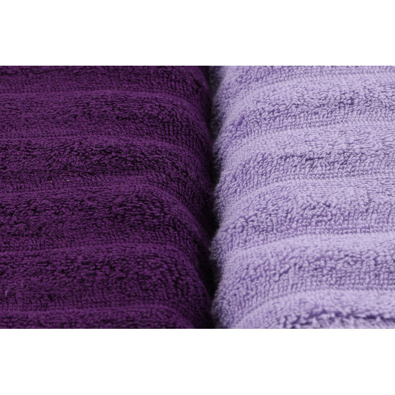 Ensemble de serviettes 4 pièces 100% coton, Mauve / rose / bourgogne