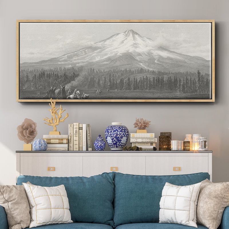 Mount Shasta- Framed Canvas, 20" H x 50" W