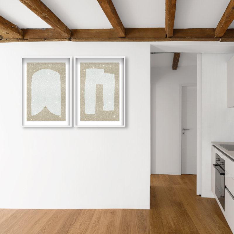 Minimal Ivory Set by Oliver Gal, White Shadowbox, 25.5"H x 37.5"W