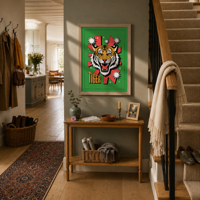 Tiger Roar Geometric - Framed Print