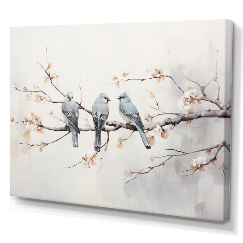 «Birds On The Brink III», reproduction d'art sur toile, Toile tendue, H 16 po x l 32 po x P 1 po