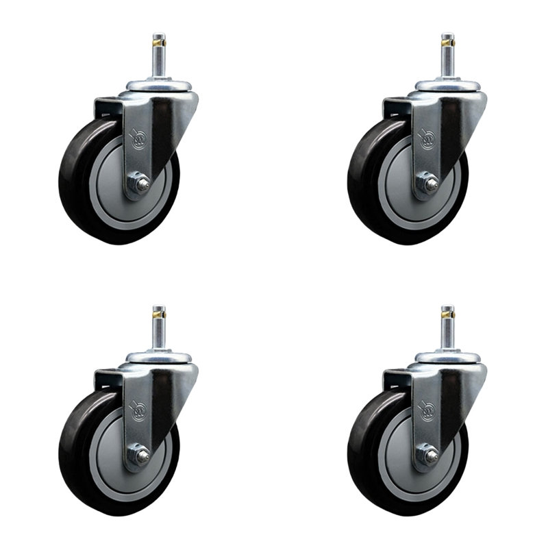 Roulettes à tige Grip Ring, Noir