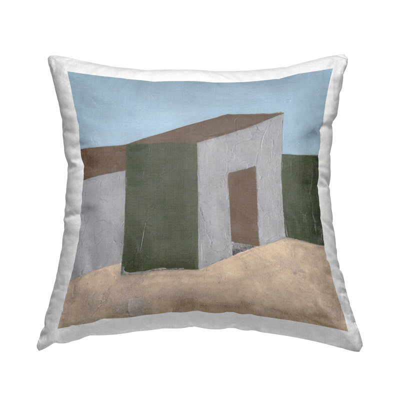 Coussin décoratif imprimé Rustic Desert Building par Michael Willett
