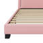 Lit plateforme tapissier en cuir avec ornement en forme de lapin-902145611-886783344