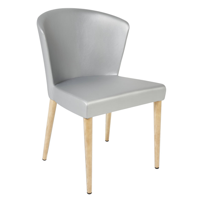 Verona Ecopelle Leather Upholstered Dining Chair, Wenge, Silver