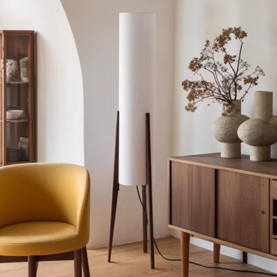 Walnut Rocket Tripod Floor Lamp