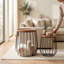 Ensemble de 2 tables gigognes en bois massif avec rangement Franklin