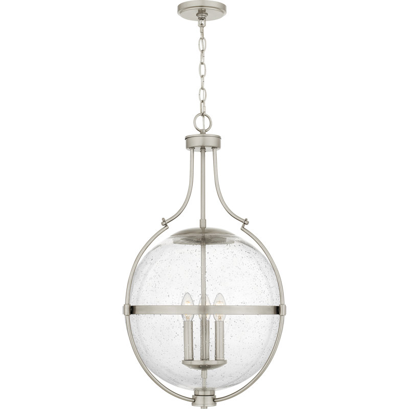Luminaire suspendu 3 lumières Abrakata, Nickel brossé