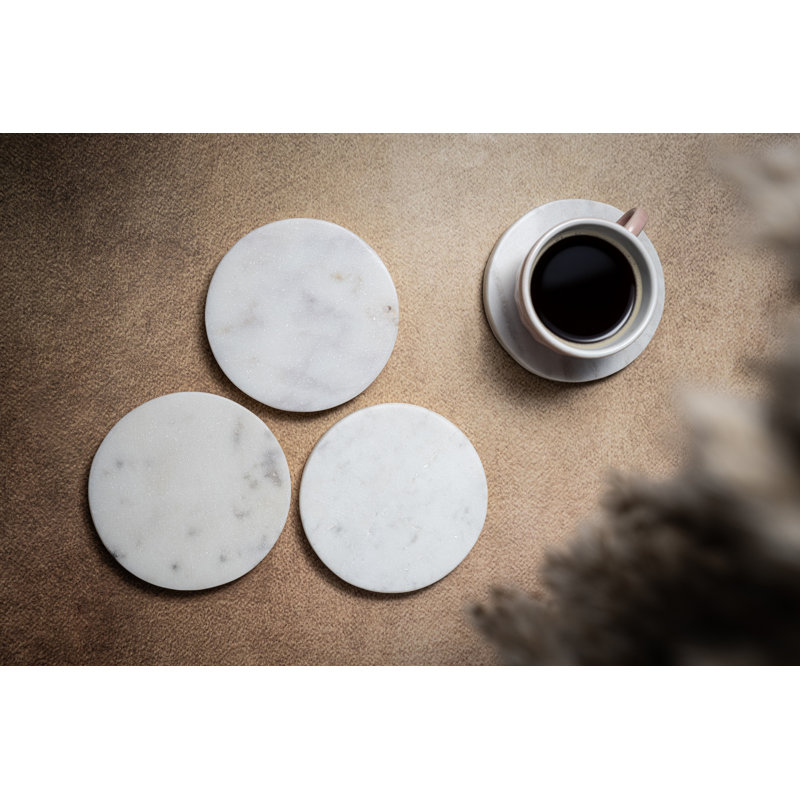 Marble Round 4 Piece Coaster Set