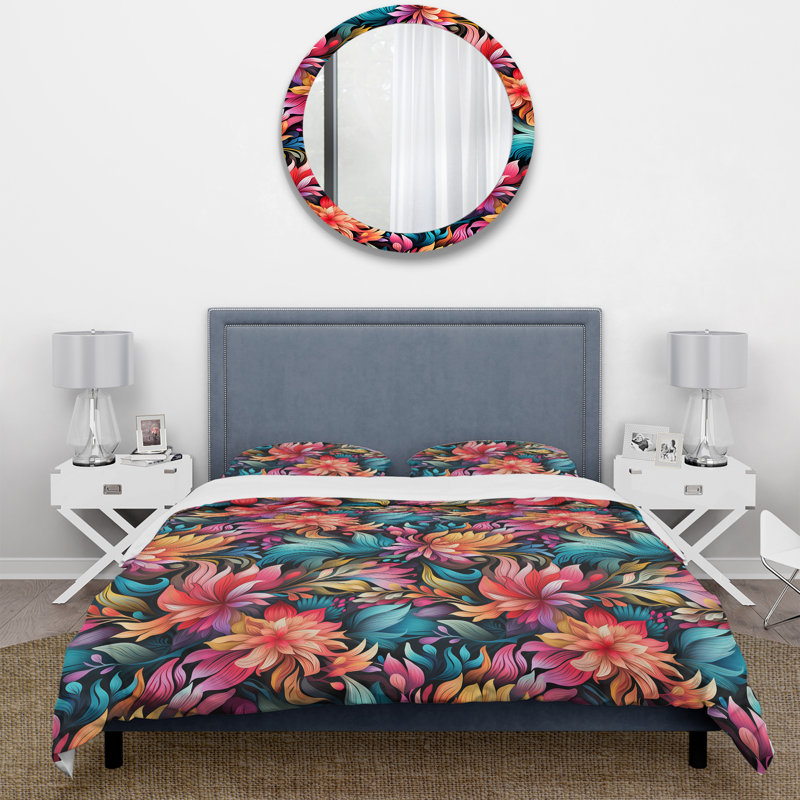 Literie artistique à motif bohème, Housse de couette pour très grand lit et 2 très