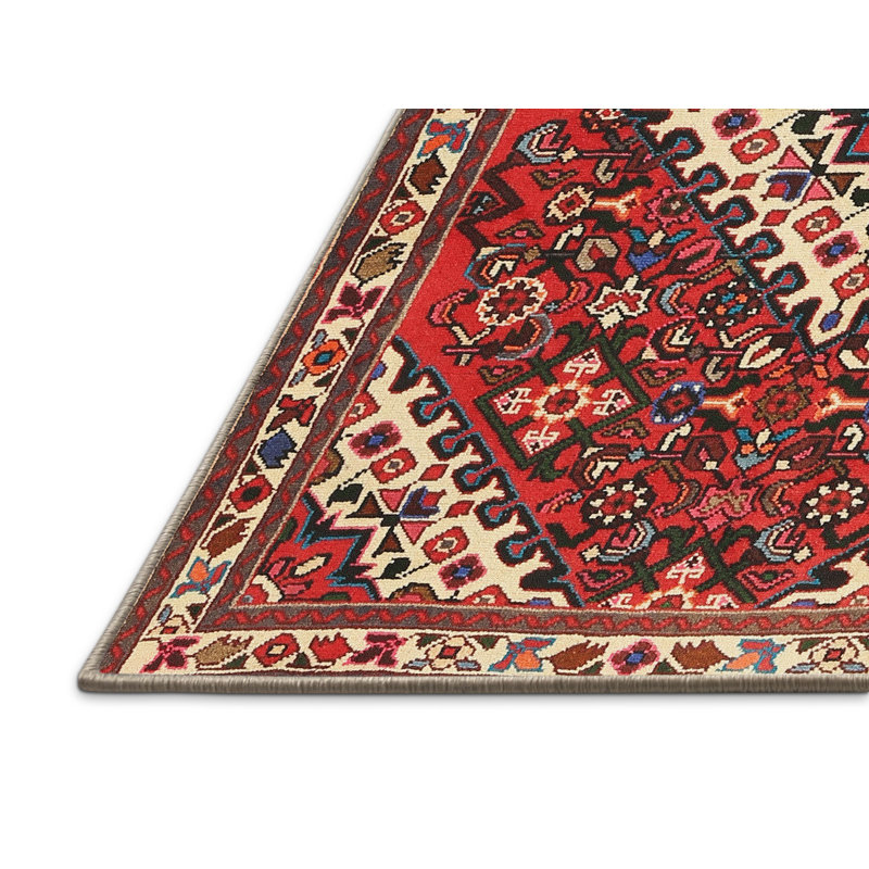Tapis traditionnel mehroon/noir/crème, Rectangle 2 pi x 3 pi