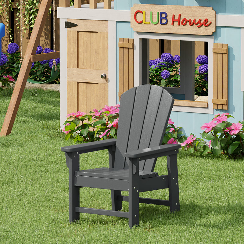 Laguna Kids All-Weather Poly Adirondack Chair, Gray