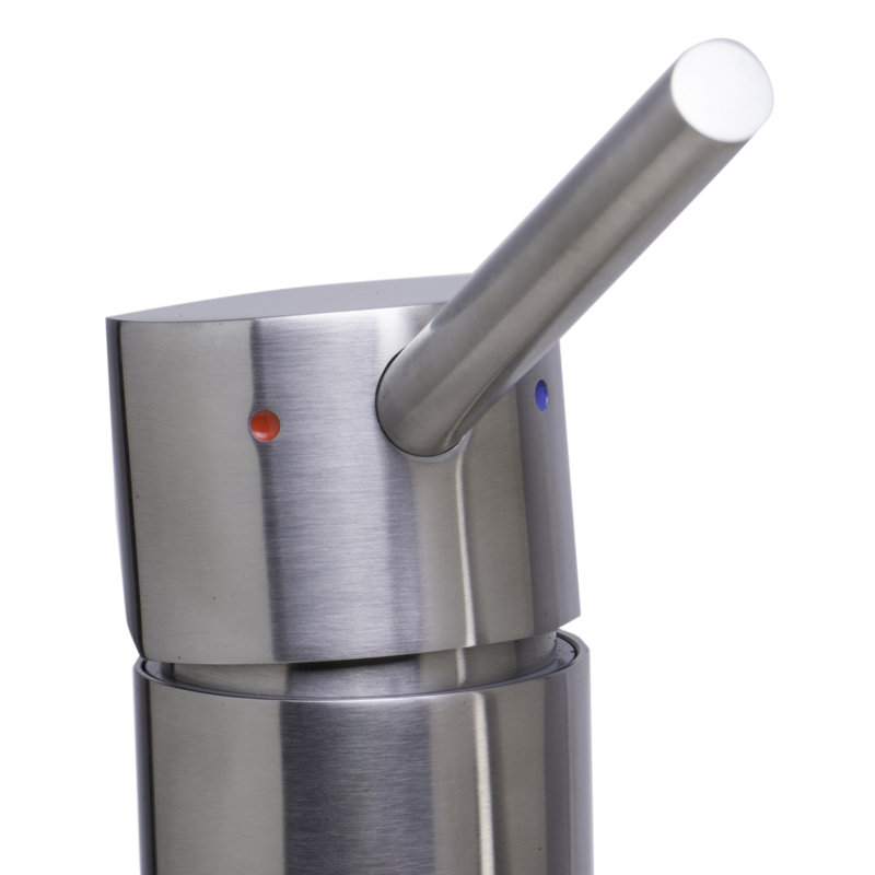 Robinet de cuisine à poignée simple, Acier inoxydable brossé