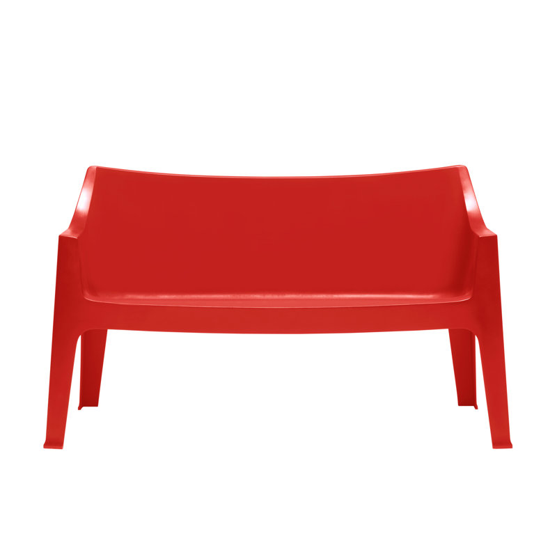 Carlos Plastic Resin Outdoor Bench, Red