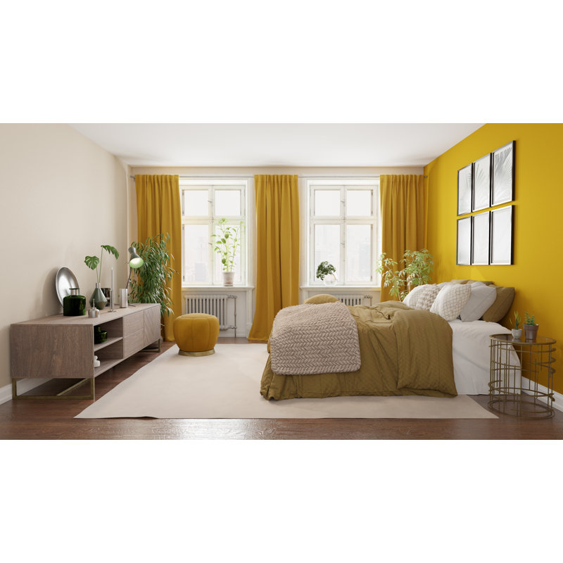 Lockmoor Room Darkening Curtain Single Panel, Saffron