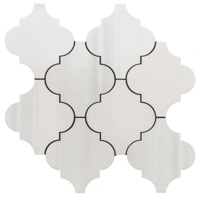 Stately Arabesque 11" x 12" Porcelain Marble Look Wall & Floor Tile