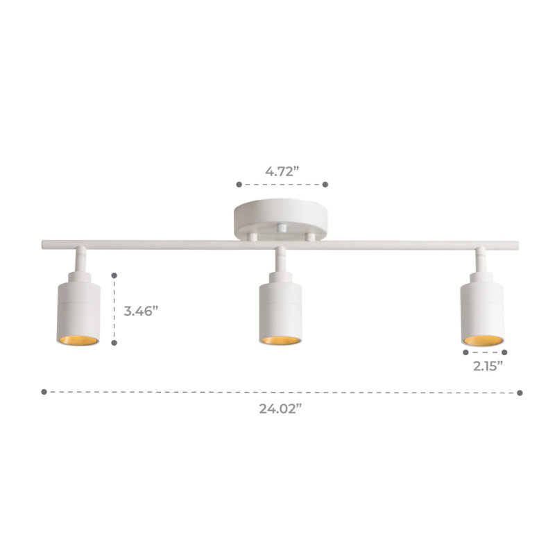 Shura White and Gold 3-Light LED Track Lighting Kit