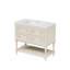 Meuble-lavabo de salle de bain 36 po. - Beige. 4 tiroirs. Lavabo en céramique. Armoire moderne