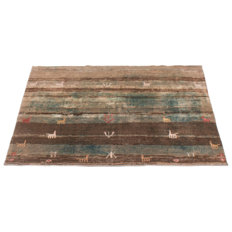 Tapis unique en laine 3 pi 7 po x 4 pi 7 po Wahidah