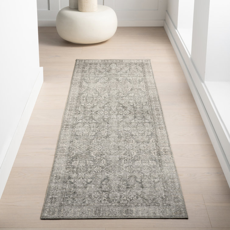 Jeccica Distressed Vintage Medallion Jute Blend Polyester Area Rug