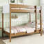 Lit superposé standard simple au-dessus d'un lit simple en bois massif