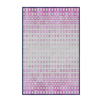 Tapis rose/zone grise à motifs